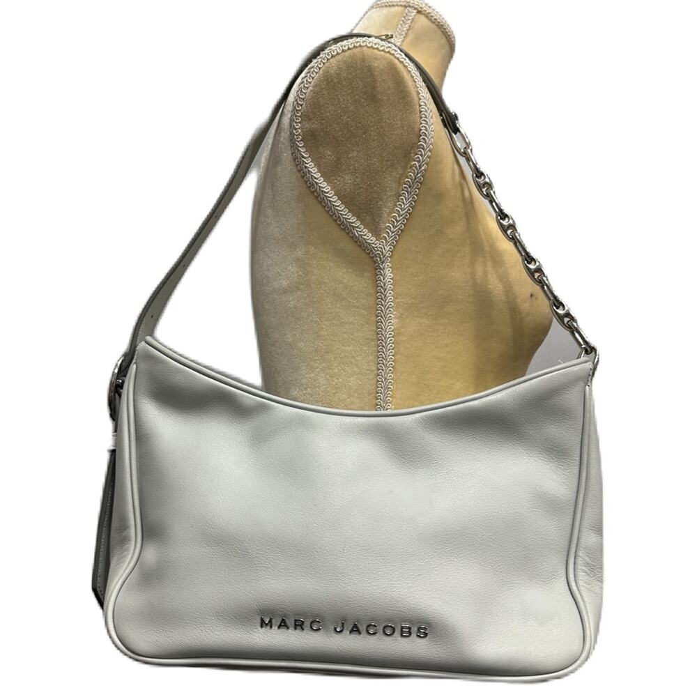 RARE MARC JACOBS New York SoHo Gray‎ Leather Baguette Shoulder Bag MSRP $395